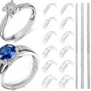 Ramalto Ring Sizers for Loose Rings  16 Pack Invisible Ring Size Adjusters with Insert & Spiral Guards, Reduce Size by 0.51 & Stop Spinning, Fits Bands 1-8mm, Unisex Tighteners No Resizing Needed (Clear)
