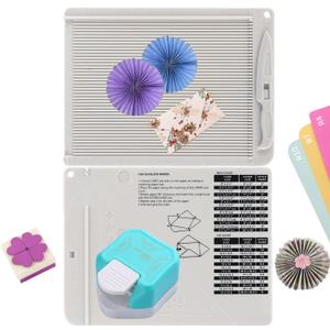 2Pcs Score Board Multi-Purpose Scoring Board Envelope Maker with Bone Folder and 3 in 1 Corner Rounder Paper Punchfor Card Making and DIY Projects Multi- Purpose Scoring Board & Score and Fold Tools (Whiteblue)