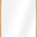 Navaris Arched Wall Mirror - Golden Arch Framed Mirror - 17.7"x31.5" Wall-Mounted Mirror with Gold Aluminum Alloy Frame for Living Room Bathroom Hall (Brushed Brass)