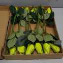 Suhine 12 Pcs Artificial Tennis Rose Flowers Sports Party Favors Bulk for Birthday Graduation Wedding Party Decorations Table Centerpieces Mom Fans Team Coach Senior Night Gift (Tennis Color, Normal)