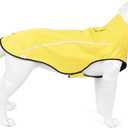 Mile High Life Dog Raincoat, Adjustable Waterproof Reflective Rain Jacket for Small, Medium, Large Dogs, Lightweight Breathable Pet Rain Coat with Leash Hole (Yellow, Large, Chest 32-40")