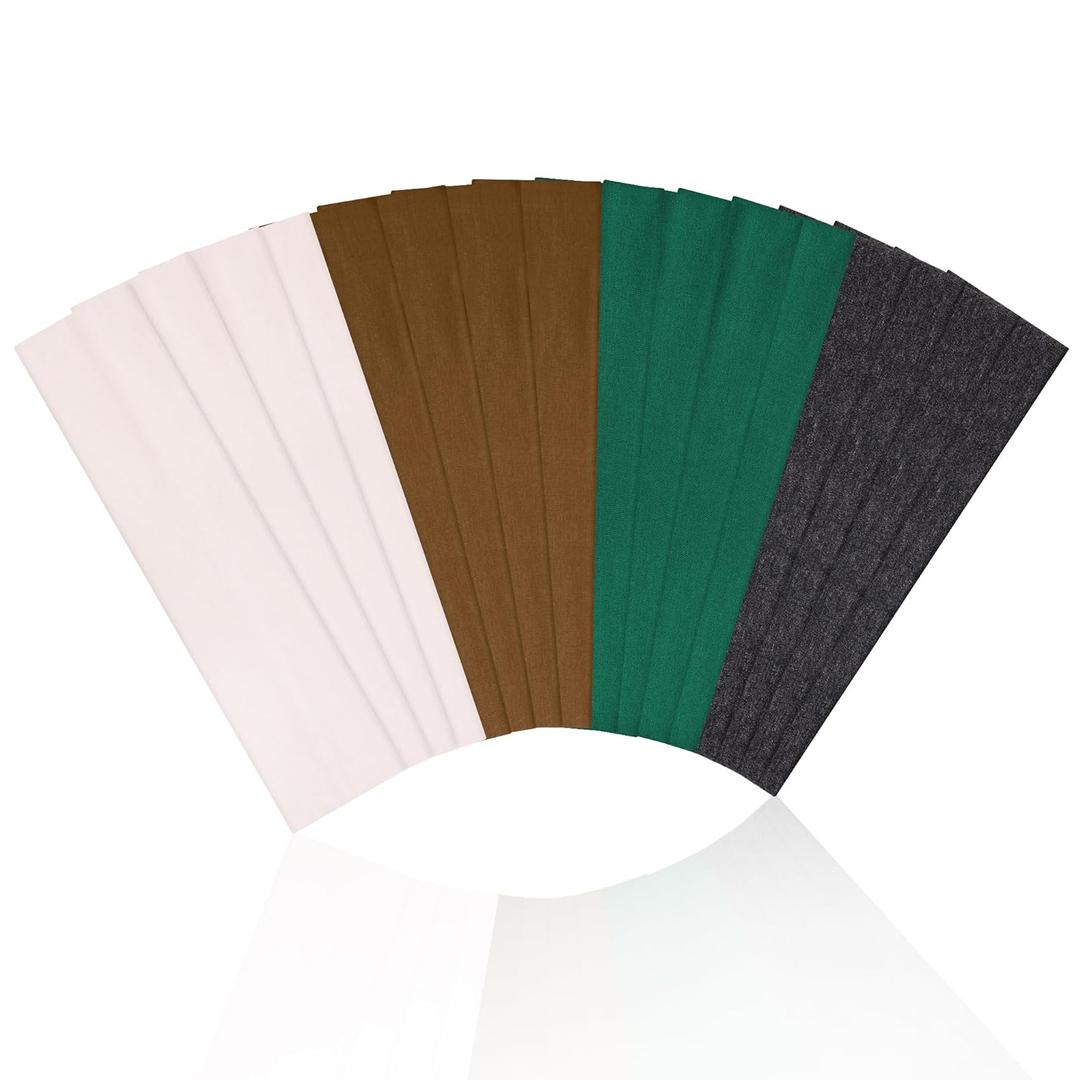 Ztomine Headbands for Women, Non Slip Soft Cotton Hair Bands with Stretchy Cloth, Ideal for Yoga, Running, Outdoor Exercise, and Sports, 16 Pcs (style8)