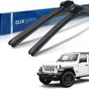 Clix Wipers Jeep Wrangler & Gladiator (16"/16") Original Black Windshield Wiper Blades, All-Weather Wipers, Premium Automotive Wipers, Essential Jeep Accessories (1997-2025) Set of 2 with Quick Clips