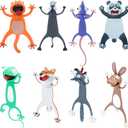 Outus 8 Pieces Bookmarks 3D Cartoon Animal Bookmark Back to School Cute Bookmarks Squashed Animals Reading Bookmark Reward Gifts Book Lovers Gift Reading Supplies