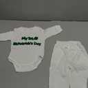 Douhoow Baby Boy St Patricks Day Outfit Infant Boy Girl My 1st St Patricks Embroidered Baby Sweatshirt Romper Pants Set (White, 0-3 Months)
