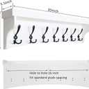 WEBI Coat Rack Wall Mount with Shelf,35" Long White Wall Shelf with Hooks Underneath,Entryway Coat Rack with 7 Triple Hooks for Hanging Coats,Bathroom,Mudroom,Hallway