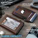Miyozi Airtag Wallet for Men, Slim Pop Up Credit Card Holder RFID Blocking Mens Minimalist wallet for 7-9 Cards ID Window, with Gift Box