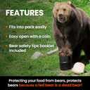 UDAP Bear Resistant Canister, Hiking Camping Backpacking Hunting Food Storage Container with Carrying Case, 2 Gallons,8” x 10”, BRCWC, One Size