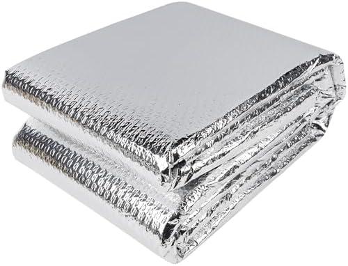 winemana Window Insulation Roll, 59IN x 8FT Reflective Heat Shield Bubble Film, Double-Sided Aluminum Foil Insulation, Weatherproof Garage Door Cover for Windows, RV, Basement, Winter & Summer, Pack of 2