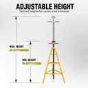 YELLOW JACKET 2 Ton Underhoist Support Stand High-Lift Jack Stand with 53in to 84in Reach for 4,000lbs Loads (Yellow)