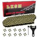 LKSM 428H Motorcycle Chain Gold 140 Links with Chain Breaker for 125 150 200cc Motorcycle Mini Bike Dirt Bike Go Kart Compatible with SSR TaoTao Coolster Apollo Baja Kazuma Chinese ATV