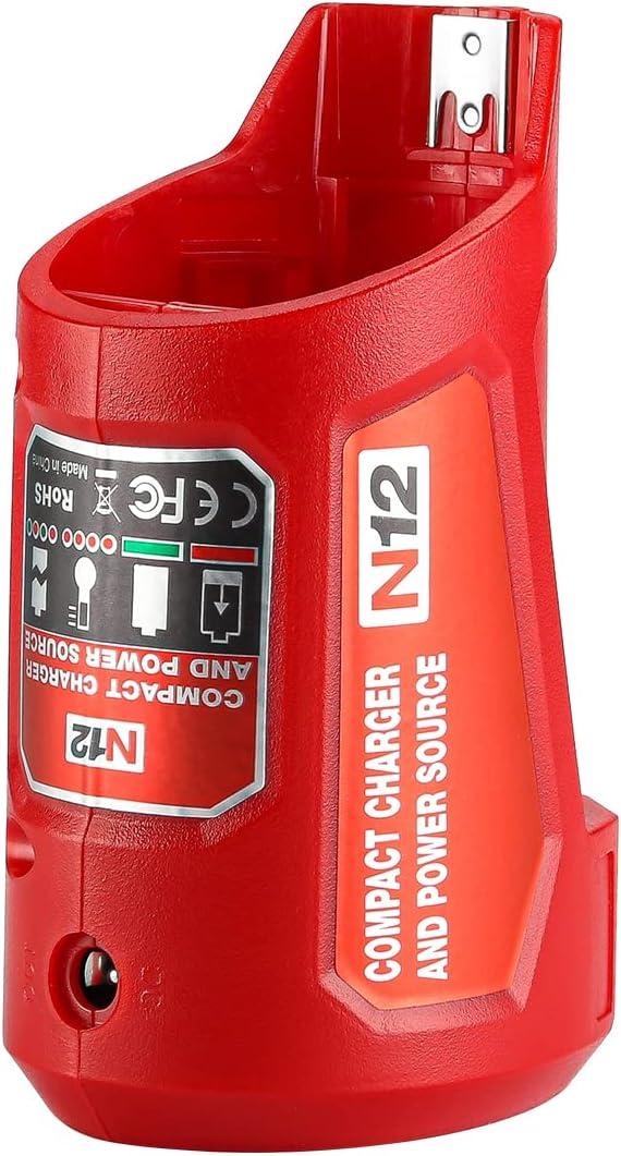 12V Power Source Replacement for Milwaukee M-12 Battery with 2.1A Wall Plug, USB Port & DC 12V Outlet Portable Heated Jacket Battery Adapter for Milwaukee