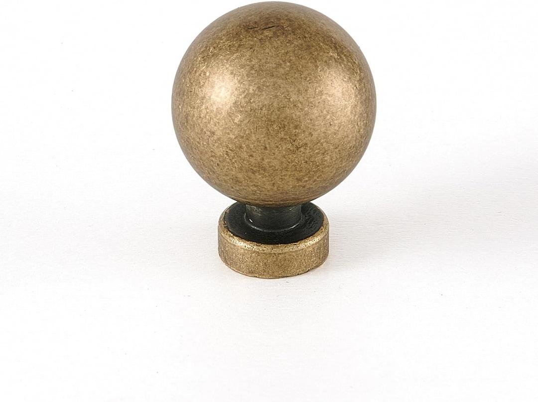 10 Pack 1 Inch Dia Antique Brass Kitchen Cabinet Knobs, Classic Vintage Retro Hardware Drawer Pull for Drawer Cupboard Dresser Wardrobe