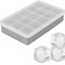 Tovolo Silicone Ice Cube Tray with Lid for Freezer Oyster Gray, Dishwasher Safe BPA Free Silicone Ice Cube Mold Tray with Cover, Easy Release 1 Inch Ice Cube for Coffee Cocktails Bourbon Whiskey