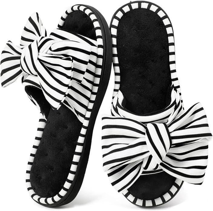 ULTRAIDEAS Women's Eurytides Slide Slippers Memory Foam House Shoes, Size 7-8