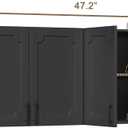 Treocho Black Laundry Room Cabinet with 4 Doors, Modern Bathroom Cabinet Wall-Mounted with Adjustable Shelf, Kitchen Wall Storage Medicine Cabinet for Living Room,Garage