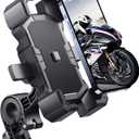 Delobon Bike Phone Holder Handlebar, Motorcycle Phone Mount, ATV Cell Phone Clamp, Scooter Phone Clip for iPhone 15 Pro Max, 14, 13, 12 Plus, Samsung S24 Ultra, S23 and More 4.7" to 7.0" inch Phone