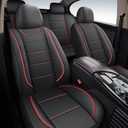 HChengkikz Car Seat Covers, Quilting Leather Seat Covers Full Set, Waterproof Faux Leather Automotive Seat Covers for Cars, Universal Car Seat Protectors Fit for Suvs, Trucks, Airbag Compatible
