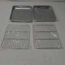 Baking Sheet with Racks Set [2 Sheets + 2 Racks], Stainless Steel Baking Sheets with Cooling Racks, Nonstick Pan, Warp Proof & Rust Proof & Easy to Clean, Size 12.4 X 9.6 X 1 Inch