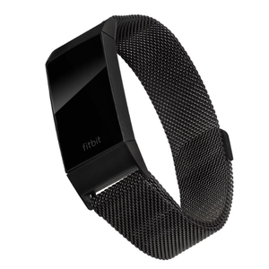 WITH it Stainless steel mesh band for use with FITBIT CHARGE 4 & CHARGE 3, Black