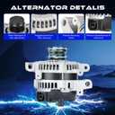 New Alternator for Cadillac CTS 2.8L 2005-2007 3.6L 2004-2007, 140Amp 12V, High Output Alternator Replace for 11044 104210-3191 104210-443 AL8521X 25751145 25756439 AR101940BB1