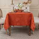 Softalker Fall Jacquard Tablecloth - Thanksgiving Maple Leaves Rectangle Table Cover, Autumn Harvest Waterproof Table Cloths Decor for Holiday, Dining, Party - Burnt Orange 60 x 102 Inch