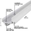 M-D Building Products 06403 36 in. White Aluminum U-Shape Screw-on Under Door Seal