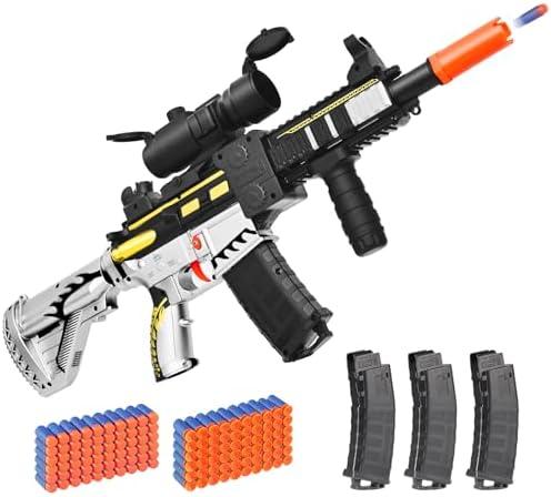 Realistic Toy for Nerf Guns Dart - Electric Sniper Rifle with Scope 120 Soft Bullets 3 Magazine, Automatic Foam Blaster for Boy Age 8-12 Years Old, Indoor Outdoor Gifts for Adult Kid Holiday Birthday