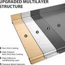 Utheer 23" x 16" Cast Iron Griddle for Gas Grill and Stove Top, Universal Flat Top Griddle with Pre-Seasoned Nonstick Coating, X-Shaped Reinforced Ridges, Perfect for Healthy Cooking, Parties, Camping