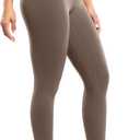 ENERBLOOM Workout Leggings for Women Yoga Pants 7/ 8 High Waisted Athletic Tights Silky Feeling Soft 25" Gym Activewear Lounge Coffee Large