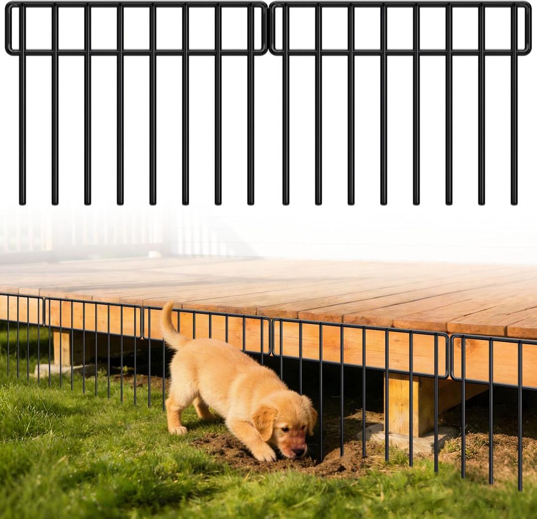 HIHADUUM 30Ft(L) X 13Inch(H) Animal Barrier Fence - 21 Pack Garden Fence Animal Barrier Garden Border, Rustproof Metal Fencing Panels, No Dig Fence Panels Defense for Dogs, Rabbits, Outdoor Patio