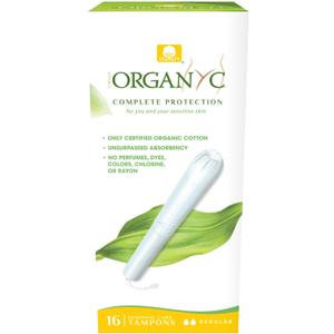 Organyc 100% Certified Organic Cotton Tampons, Cardboard Applicator, Free from Chlorine, Perfumes, Rayon and Chemicals, Regular, 16 Count