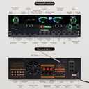 3000W Peak 5.1-Channel Home Audio Power Amplifier HiFi Stereo Amplifier with Subwoofer, 3 Microphone Inputs, USB/SD Card Reader, Remote Control for Karaoke & Home Theater