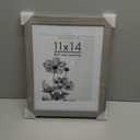 Americanflat 11x14 Picture Frame with Shatter-Resistant Glass - Use as 8x11 Frame with Mat or Display 11x14 Photo Without Mat - Hudson Collection - Wide Picture Frames for Wall Display - Grey Wood