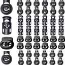 48pcs Upgraded Plastic Cord Lock, Cord Locks - Draw String Clip with Spring Toggle Stoppers Buttons for Drawstrings, Shoelaces, Paracord
