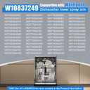 W10837249 Dishwasher Lower Spray Arm for Whirlpool Dishwasher Lower Wash Arm Compatible with WDT750SAHZ0 WDTA50SAHZ0 WDT970SAHZ0 Replaces W10629546 W10838302 AP5988717 PS11727921