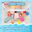 UNEEDE 4.32 Gallons Corner Mounted Bath Toy Storage Holder, Mesh Shower Caddy for Bathtub Organizer, Quick Dry Holder