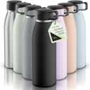 SipX Triple-Insulated Stainless Steel Water Bottle 25oz. - With Cover Lid, BPA-Free Reusable Insulated Water Bottle Keeps Cold For 24 Hours, (Black)