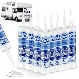 Threlaco 8 Pack Non Leveling Rv Roof Sealant 10 oz Non Sag Lap Sealant for Rv Roof, Windows, Skylight, Campers Waterproof Caulking Sealer for Vertical Surface