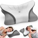 Cervical Neck Pillow for Pain Relief, Bed Pillows for Head Neck Shoulder Support, Ergonomic Cooling Pillow, Orthopedic Contour Pillow for Side Back Stomach Sleepers,Neck Support Memory Foam Pillows (Grey&darkgrey)