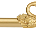 Gold Curtain Rods for Windows 48 to 84 Inch(4-7ft),1 Inch Adjustable Curtain Rod,Heavy Duty Window Rods,Decorative Swan Finials Drapery Pole, Telescoping Single Rod for Bedroom 36-88", Brass