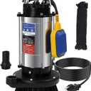 1.6HP Submersible Sump Pump Automatic Water Pump w/High Flow 5500 GPH 36ft Max Head, Irrigation, Swimming Pool, Garden Pond, Basement, Wells, 26ft Power Cord Stainless Steel(1.6HP/36FT)