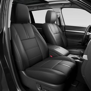 Xipoo 8 Seats Seat Cover Compatible with 2014-2019 Toyota Highlander Car Seat Protector Replacement for 2014-2019 Toyota Highlander Accessories(Fit 2014-2019 W/Second Row 40/60 Split,Black)