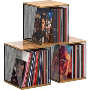3 Cube Vinyl Record Storage DIY Stackable 120-150 Records Visualize Album Storage Record Storage Crate