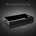 Black Acrylic Serving Tray 20x16 with Cut Handles - Spill Proof Acrylic Decorative Tray Organiser for Ottoman Coffee Table Countertop