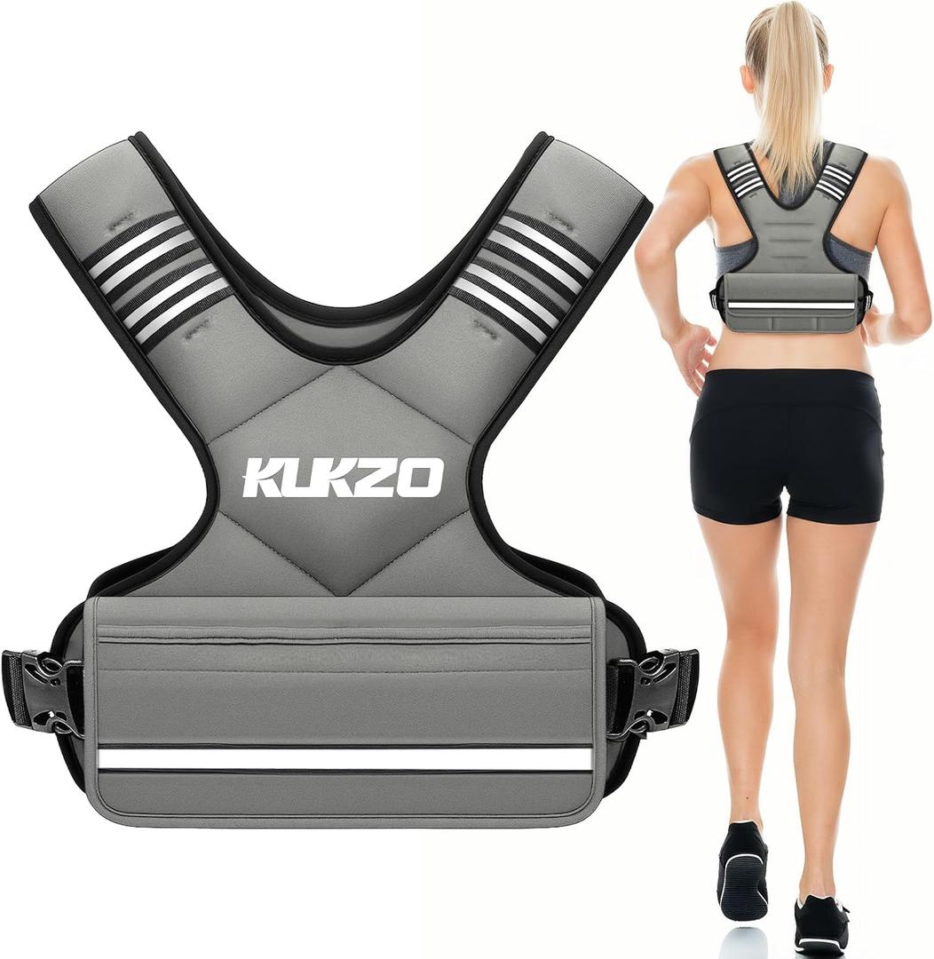 Adjustable Weighted Vest Women/Men, 6-12lb/12-18lb/20-32lb Weight Vest with 6 Ironsand Weights for Strength Training Rucking Running Walking Fitness Workout