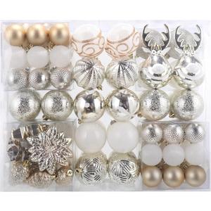 Various Shatterproof Christmas Balls, Christmas Decorative Ball Ornaments for Xmas Tree- Champagne Gold