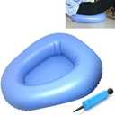 KIKIGOAL Bigger Washable Portable Air Inflation Blue Bed Pan Bedridden Elderly Inflatable Stool Bedsore Toilet