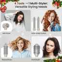 MESCOMB 5-in-1 Hot Air Styler Kit 110,000 RPM Fast-Drying Dryer, Auto-Wrap Curlers, Straightening & Volumizing Brushes All-in-One (Champagne White)