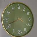 Roymnie Wall Clock 14 Inch Silent Green Wall Clocks Battery Operated- Modern Non Ticking Analog Clock Decorative for Living Room Bedroom Office Kitchen(Gold)